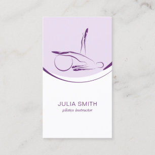 Pilates instructor card with two pilates poses