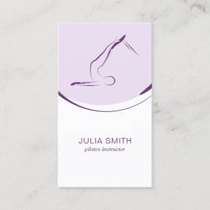 Pilates instructor card with two pilates poses