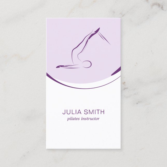 Pilates instructor card with two pilates poses (Front)