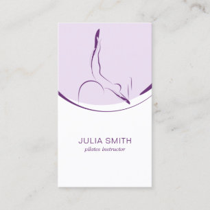 Pilates instructor card with two pilates poses
