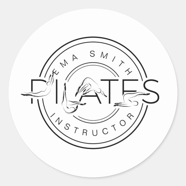 Pilates Instructor Pilates Letters  Classic Round Sticker (Front)
