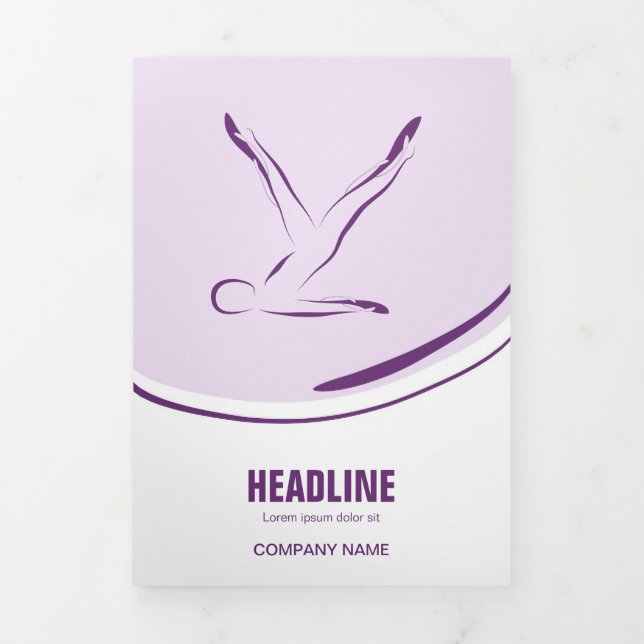 Pilates Instructor Pilates Pose Abstract Pilates Tri-Fold Card (Cover)