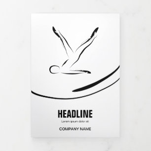 Pilates Instructor Pilates Pose Abstract Pilates Tri-Fold Card