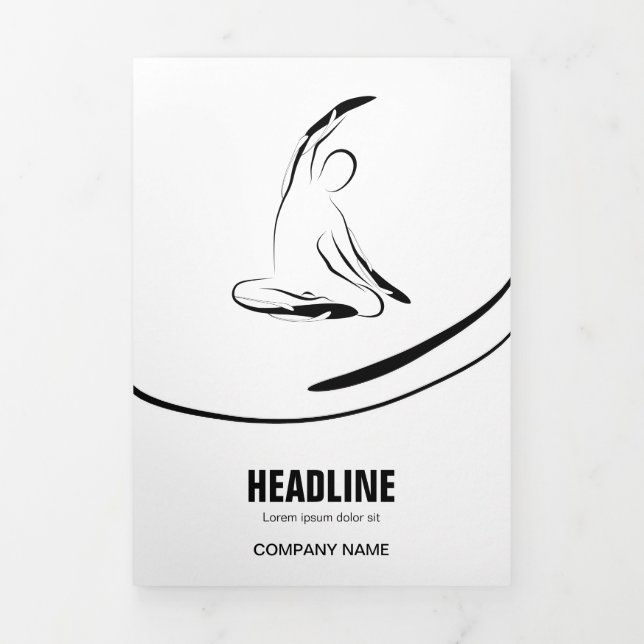 Pilates Instructor Pilates Pose Abstract Pilates Tri-Fold Card (Cover)