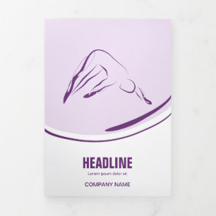 Pilates Instructor Pilates Pose Abstract Pilates Tri-Fold Card