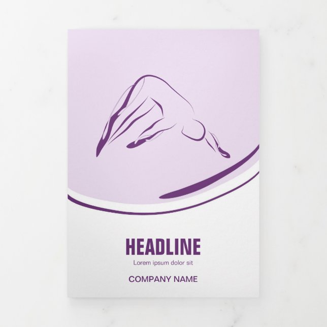 Pilates Instructor Pilates Pose Abstract Pilates Tri-Fold Card (Cover)