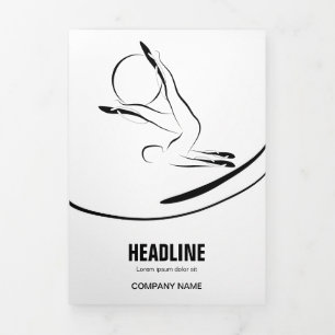 Pilates Instructor Pilates Pose Abstract Pilates Tri-Fold Card