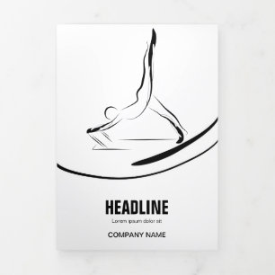 Pilates Instructor Pilates Pose Abstract Pilates Tri-Fold Card