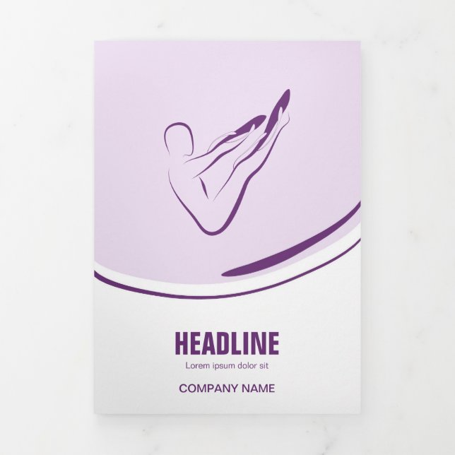 Pilates Instructor Pilates Pose Abstract Pilates Tri-Fold Card (Cover)