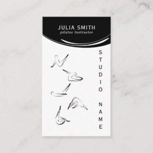 Pilates Instructor Pilates Poses Abstract Pilates Business Card