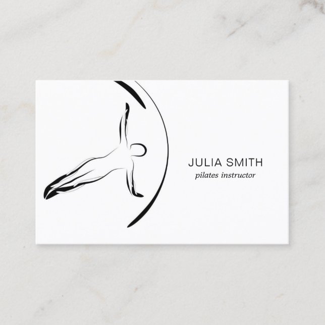 Pilates Instructor Pilates Poses Two Sided Business Card (Front)