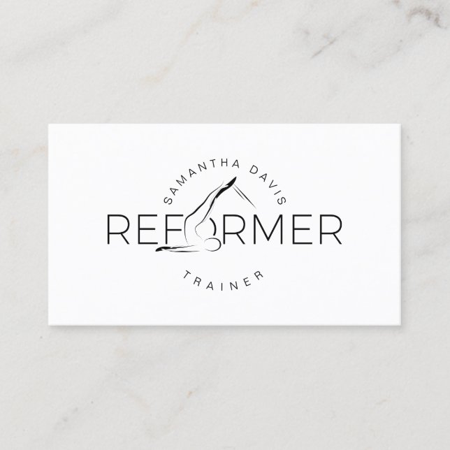 Pilates Instructor Pilates Reform Business Card (Front)