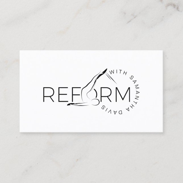 Pilates Instructor Pilates Reform Business Card (Front)