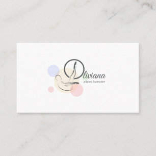 Pilates Letter O Pose Monogram Letter O Pilates Business Card