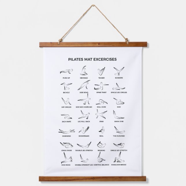 Pilates Mat Exercises Hanging Tapestry (Front)