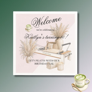 Pilates & Matcha (any age) 40th Birthday Event  Napkin