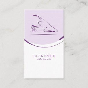 Pilates mermaid pose on the reformer   Color Business Card