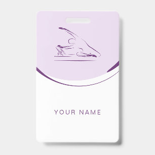 Pilates mermaid pose on the reformer Colour Badge