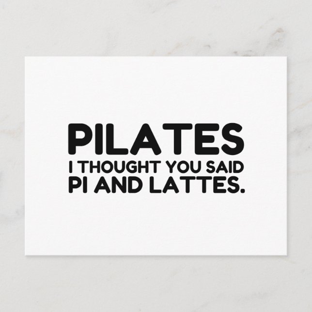 PILATES PI AND LATTES POSTCARD (Front)