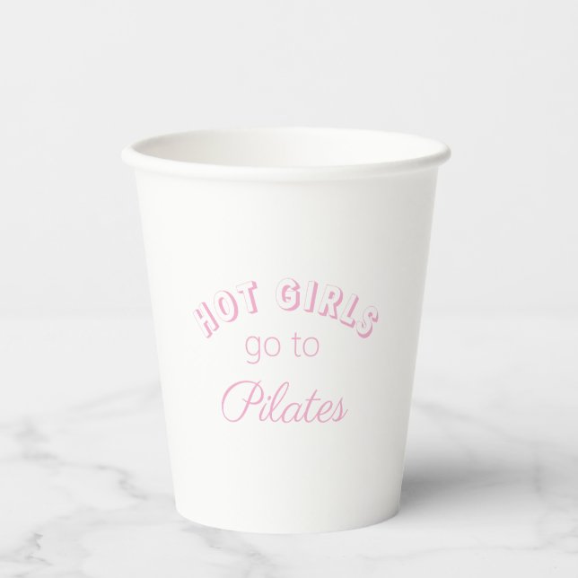 Pilates Pink Coquette Aesthetic Paper cup (Front)