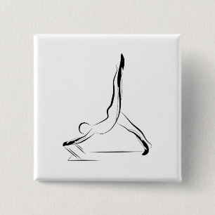 Pilates pose 2 inch square button