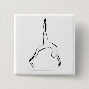 Pilates pose 2 inch square button