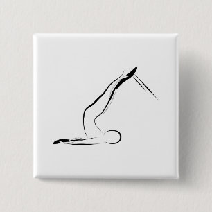 Pilates pose 2 inch square button