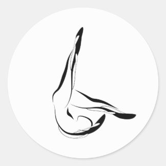 Pilates pose classic round sticker