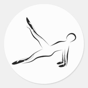 Pilates pose classic round sticker