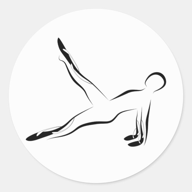 Pilates pose classic round sticker (Front)