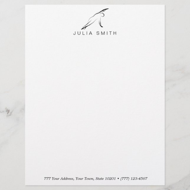 Pilates Pose Side Bend Letterhead (Front)
