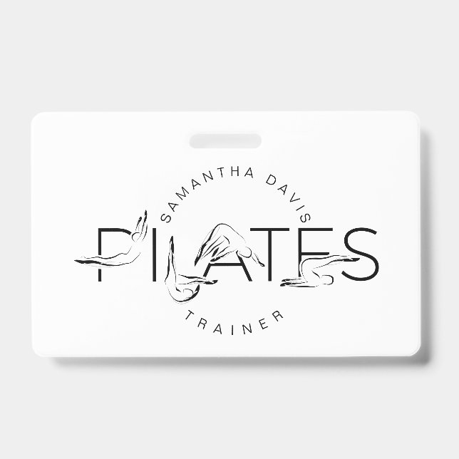 Pilates Poses in Pilates Word Badge (Front)