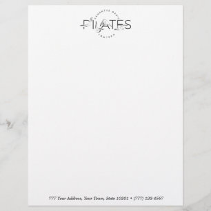 Pilates Poses in Pilates Word Letterhead