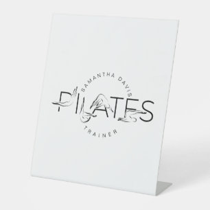 Pilates Poses in Pilates Word Pedestal Sign
