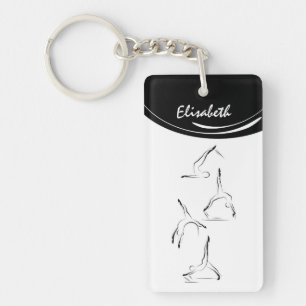 Pilates poses keychain