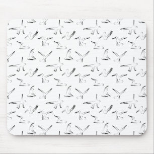Pilates poses pattern mouse pad