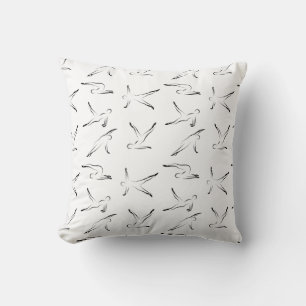 Pilates poses pattern throw pillow