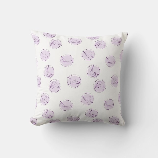 Pilates poses pattern throw pillow (Front)
