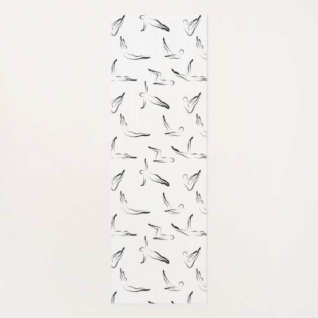 Pilates poses pattern yoga mat (Back)