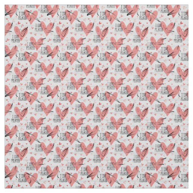 Pilates Poses Seamless Pattern in light red colour Fabric (Swatch)