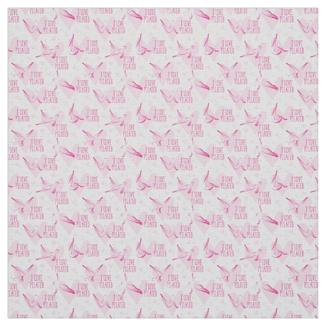 Pilates Poses Seamless Pattern in pink colour Fabric (Swatch)