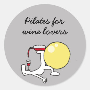 Pilates pour les amateurs de vin autocollants