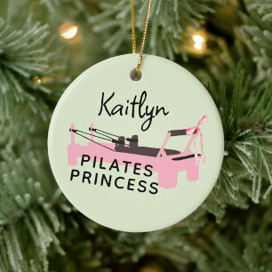 Pilates Princess Pink Reformer  Ceramic Ornament