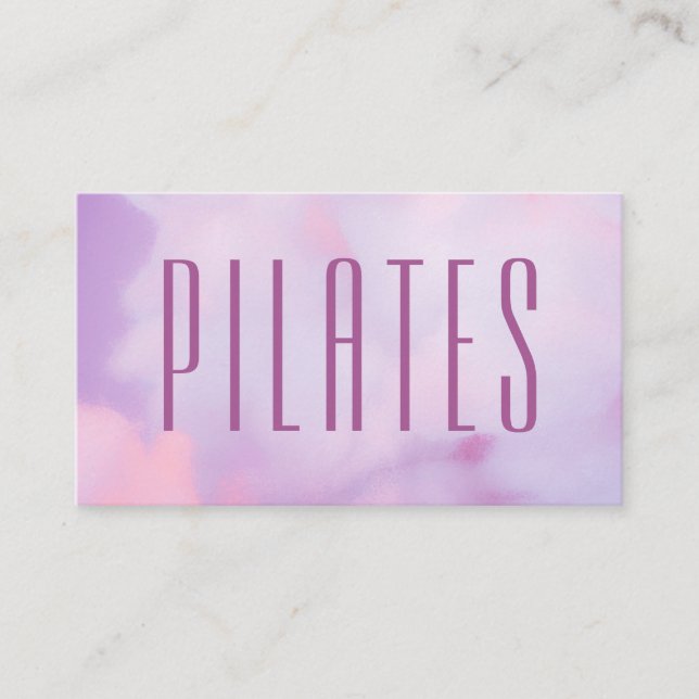 Pilates  Purple Holographic Business Card (Front)