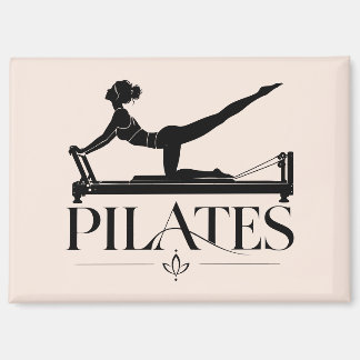 Pilates Reformer Black and Pale Pink Magnet