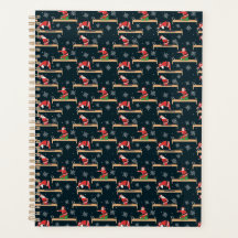 Pilates Reformer Santa Seamless Christmas Patterns