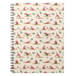 Pilates Reformer Santa Seamless Christmas Patterns Notebook