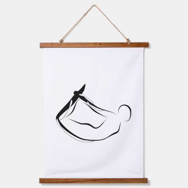 Pilates Rocking pose - Mat Hanging Tapestry (Front)