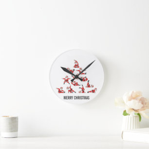 Pilates Santa Mat Christmas Round Clock