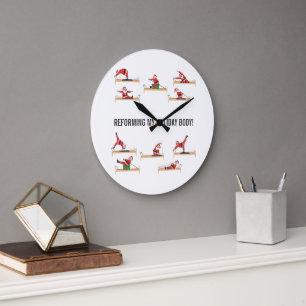 Pilates Santa Reformer Christmas Large Clock